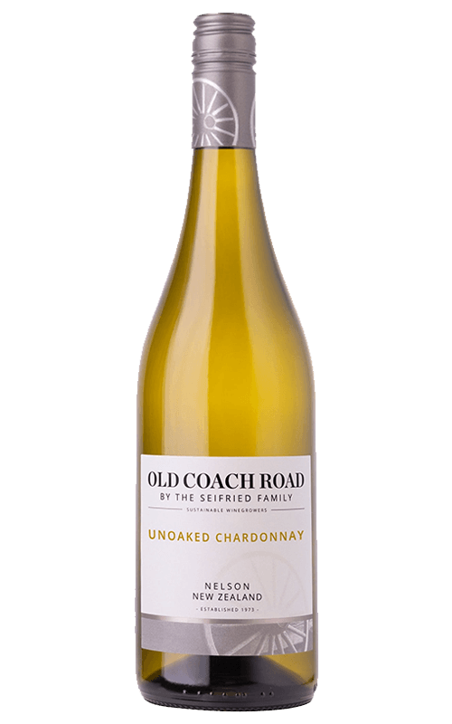 Old Coach Road Nelson Unoaked Chardonnay on a transparent background