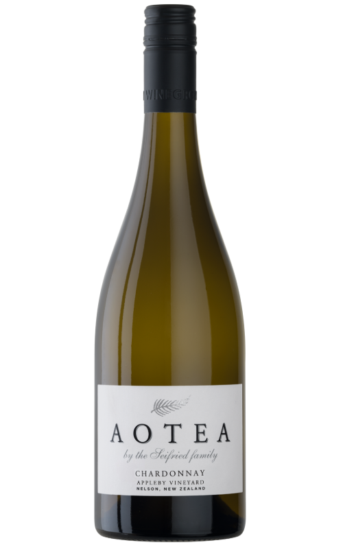 Bottle of Aotea by Seifried Nelson Chardonnay from Appleby Vineyard on a transparent background