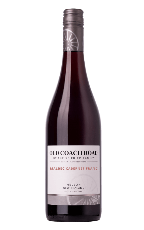 Bottle of Old Coach Road Malbec Cabernet Franc wine on a transparent background