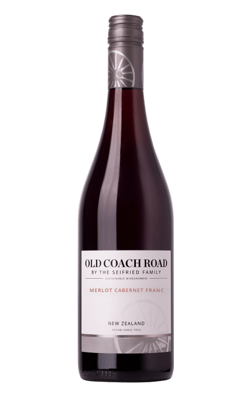 Bottle of Old Coach Road Merlot Cabernet Franc wine on a transparent background