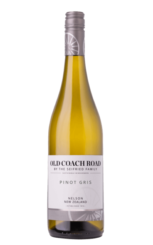 Bottle of Old Coach Road Nelson Pinot Gris on a transparent background