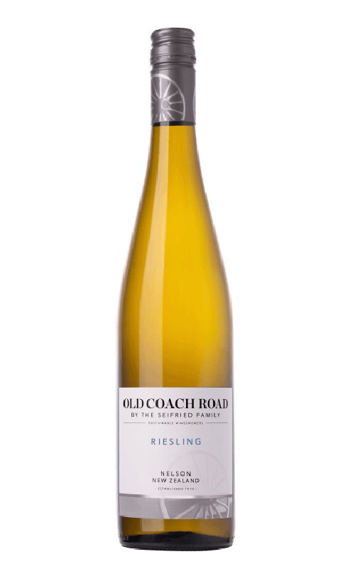 Bottle of Old Coach Road Nelson Riesling on a transparent background