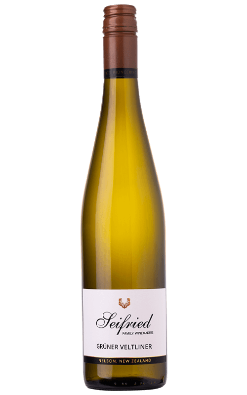 Bottle of Seifried Nelson Grüner Veltliner on a transparent background
