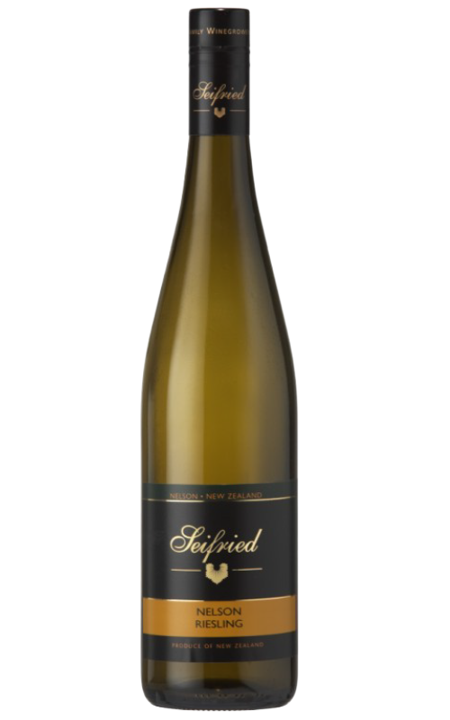 Bottle of Seifried Nelson Riesling Cellar Release on a transparent background