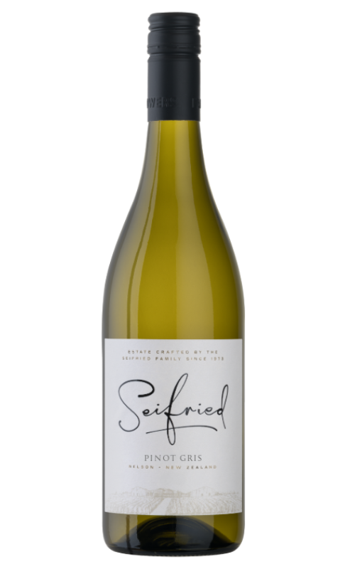 Bottle of Seifried Pinot Gris on a transparent background