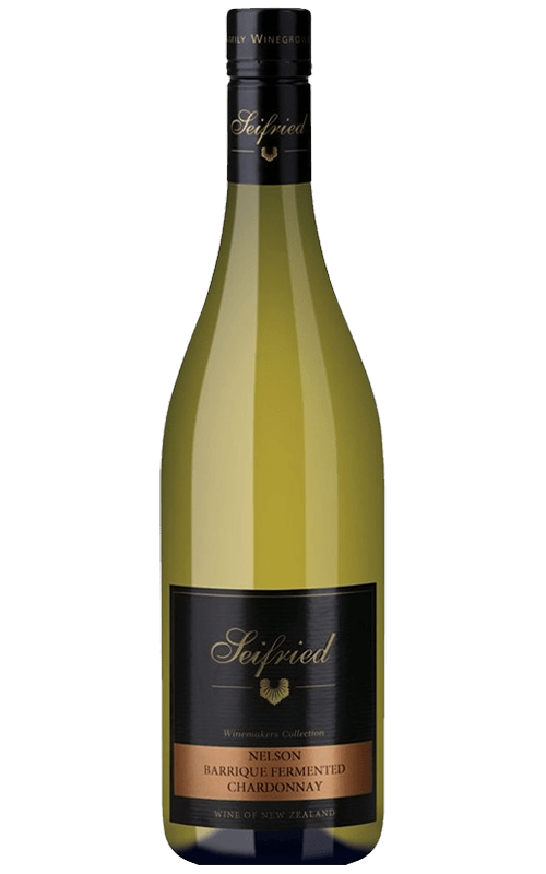 Bottle of Seifried Winemakers Collection Nelson Barrique Fermented Chardonnay Cellar Release on a transparent background